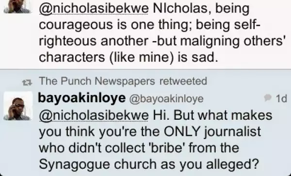 Another reporter present at Synagogue comes for Nicholas Ibekwe