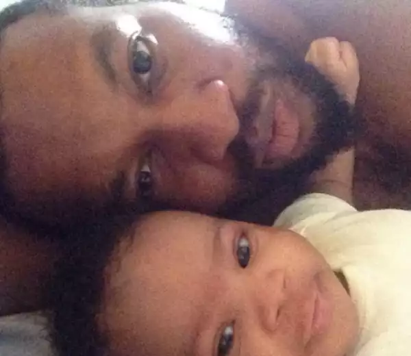 Eric Arubayi shares adorable photo with new-born son