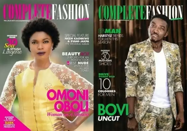 Omoni Oboli and Bovi cover April issue of Complete Fashion mag..