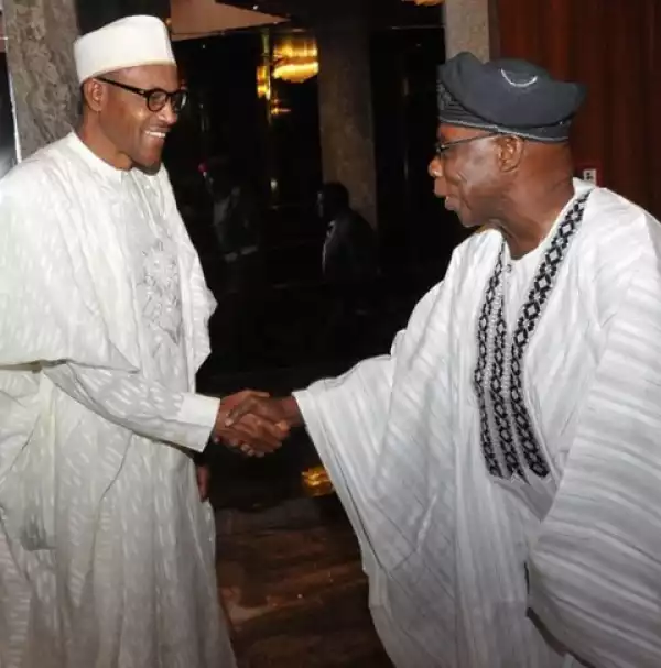 Photo: Obasanjo Visits President Buhari In Aso Rock