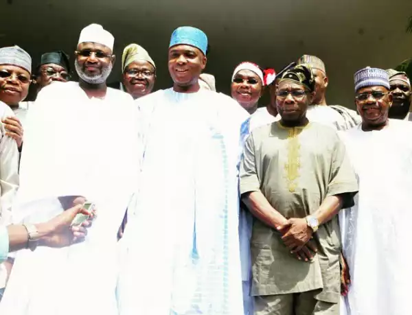 Photos: Bukola Saraki Visits Obasanjo In Abeokuta