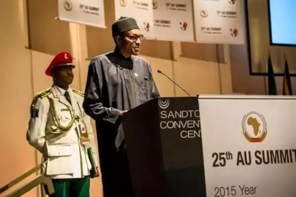 Photos Of President Buhari At The Opening Of The AU Summit