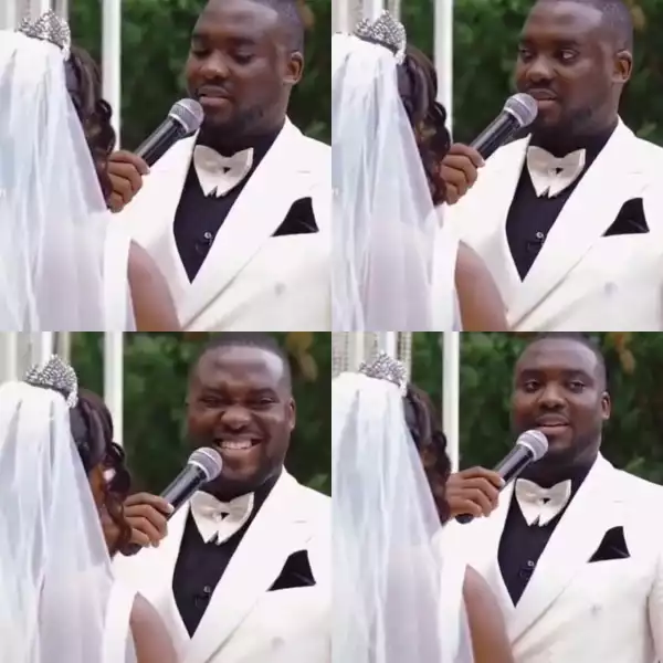 Groom Reacts After Pastor Asked Him While Taking Wedding Vows To Surrender His Phone To His Wife (Video)