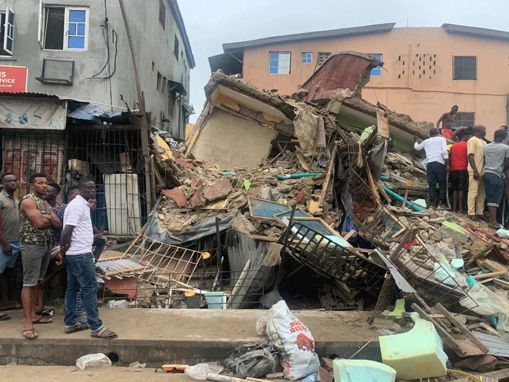 Many trapped as two-storey building collapse in Lagos Island