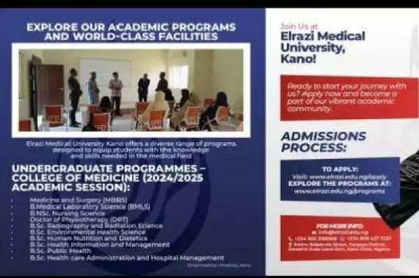 Elrazi Medical University, Kano Post-UTME 2024: Eligibility and Registration Details