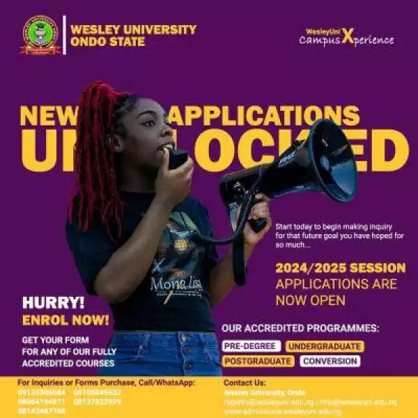 Wesley University Post-UTME/DE 2024: eligibility, and registration Details