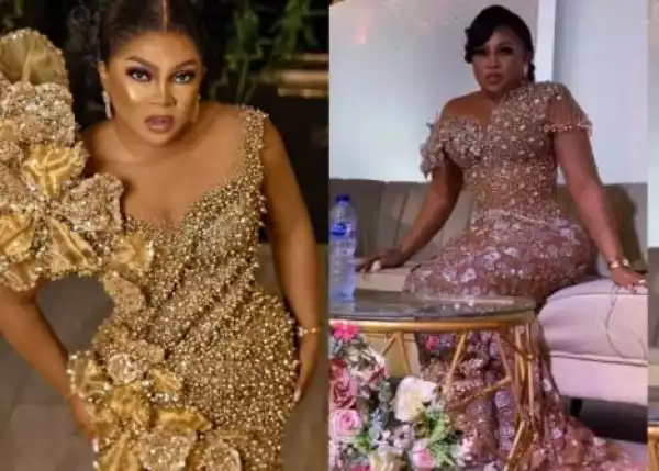 Is She Breathing Well? – Nigerians React To Video Of Actress, Regina Chukwu Wearing A Corset Dress At Housewarming Party