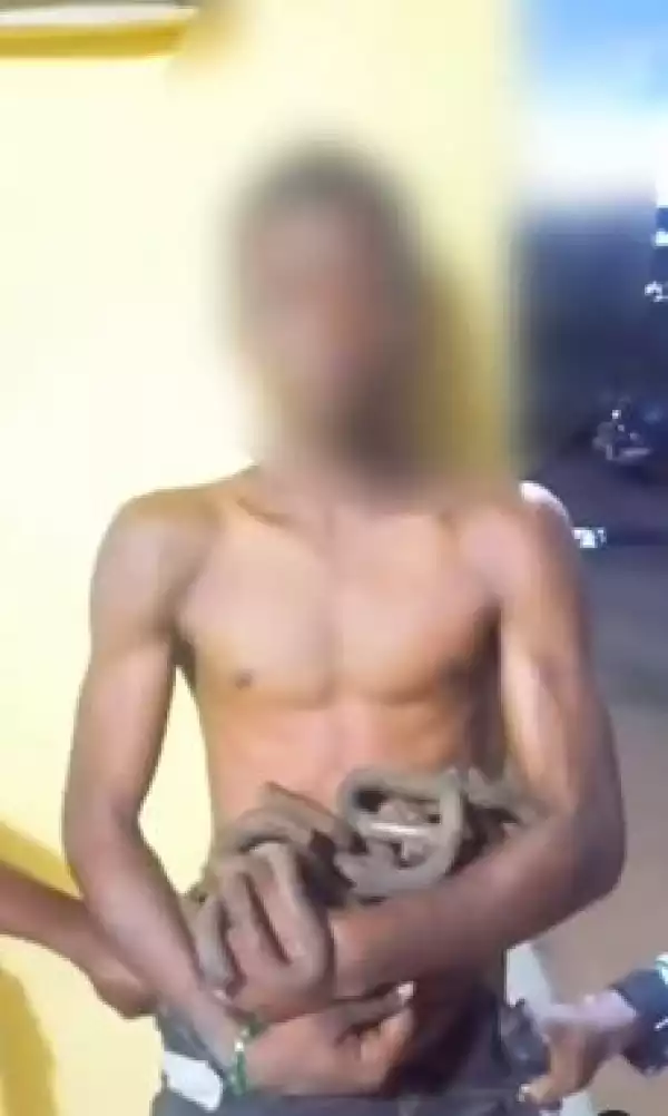 Police Arrest Young Man While Removing Iron Fasteners From The Agege Rail Track (Video)