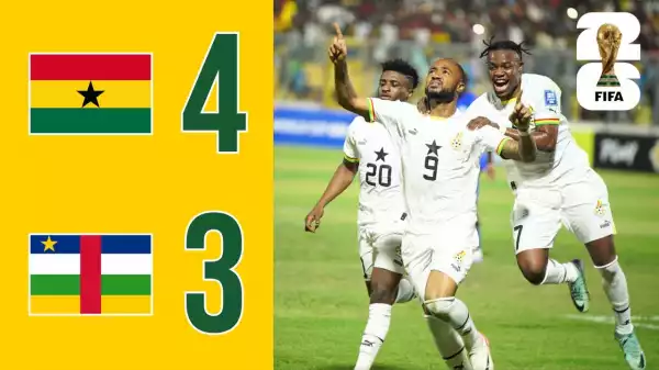 Ghana vs Centra African Republic 4 - 3 (World Cup Qualifiers 2024 Goals & Highlights)