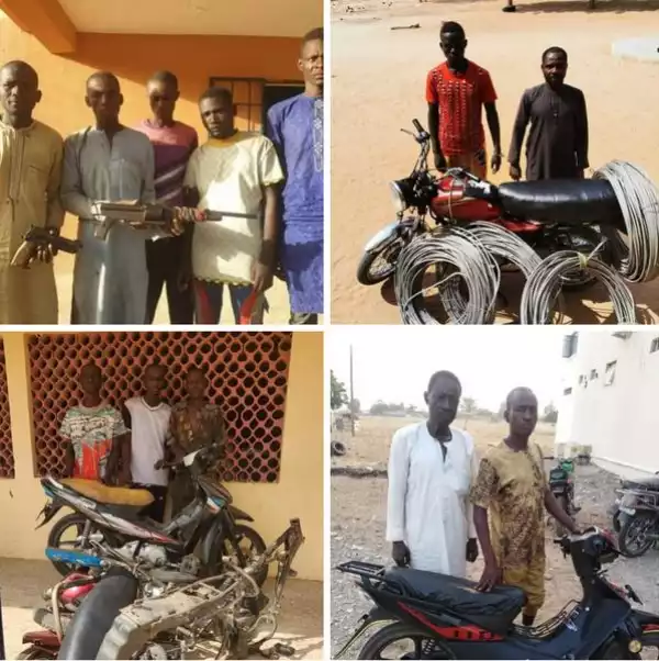 Jigawa Police Arrest 17 Suspected Armed Robbers, Motorcycle Thieves And Three Vandals