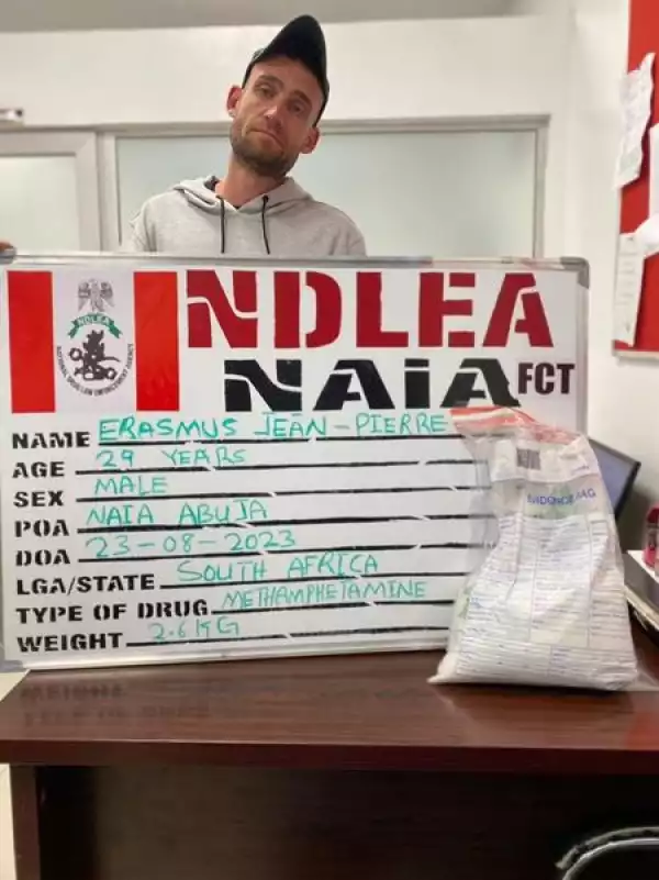 South African Man Arrested With Methamphetamine Consignment At Abuja Airport