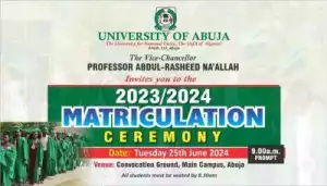 UNIABUJA announces Matriculation ceremony, 2023/2024