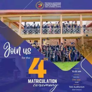 Thomas Adewumi University announces 4th Matriculation Ceremony