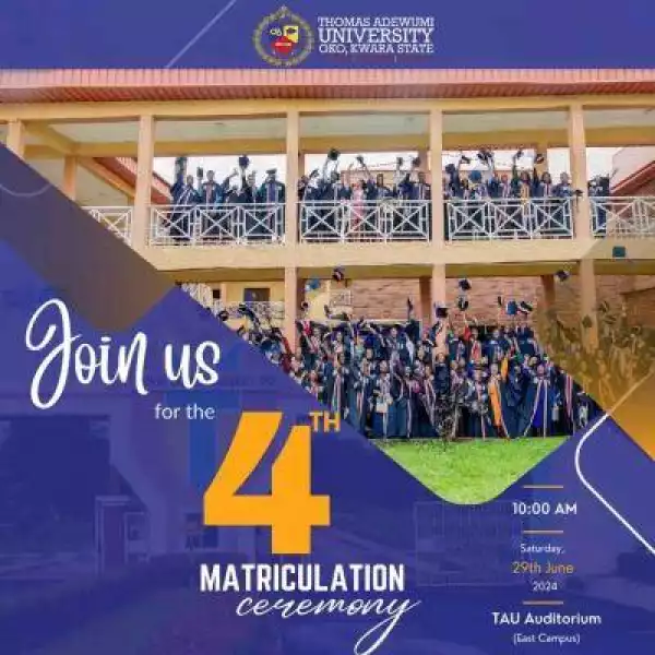 Thomas Adewumi University announces 4th Matriculation Ceremony