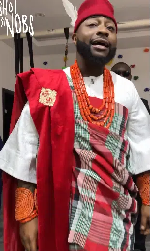 Davido dazzles as he steps out in Igbo attire for his wedding