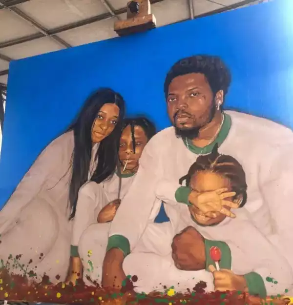 Olamide Recognizes Young Artist Who Drew A Beautiful Portrait of His Family