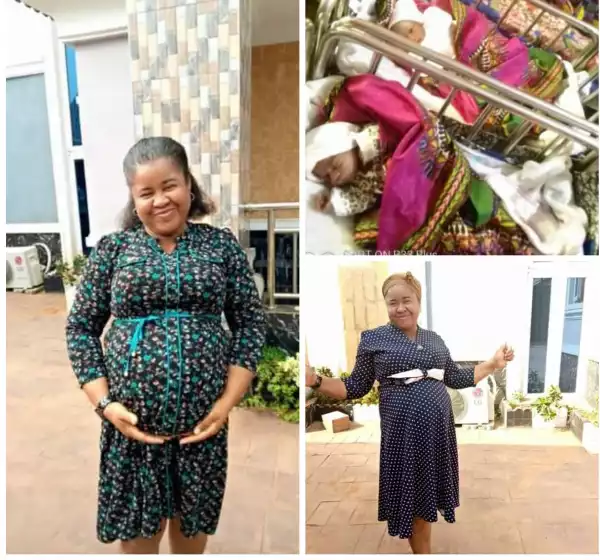 Family members celebrate as Nigerian woman gives birth to twins after 20 years of waiting